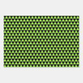 ハロウィングリーンブラックパタモダンーンカスタム文字 ラッピングペーパーシート (正面3)
