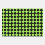 ハロウィングリーンブラックパタモダンーンカスタム文字 ラッピングペーパーシート (正面2)