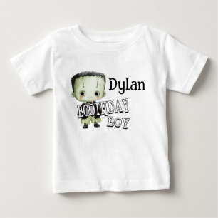 ハロウィングリーン フランケンシュタイン 誕生日シャツ ベビーTシャツ