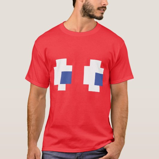 ハロウィングループ衣装レトロアーケードゲーム幽霊 Tシャツ (正面)