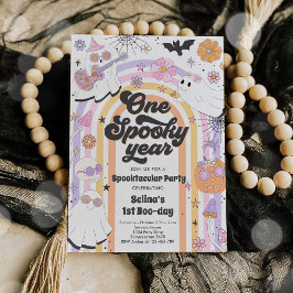 ハロウィングルーヴィキュート幽霊1st誕生日パーティー 招待状