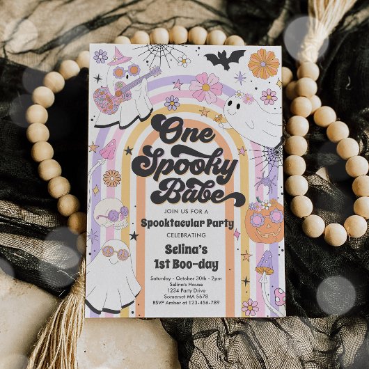ハロウィングルーヴィキュート幽霊1st誕生日パーティー 招待状