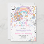 ハロウィングルーヴィキュート幽霊1st誕生日パーティー 招待状 (正面)