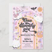 ハロウィングルーヴィキュート幽霊1st誕生日パーティー 招待状 (正面)