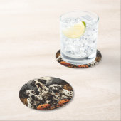 ハロウィングレートダーンドッグスハロウィーンのカボチャのちょうちん ラウンドペーパーコースター (インサイチュ)