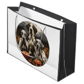 ハロウィングレートダーンドッグスハロウィーンのカボチャのちょうちん ラージペーパーバッグ (正面アングル)