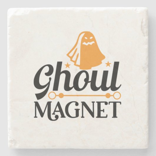 ハロウィングールマグネット誕生日 ストーンコースター (正面)