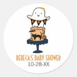 ハロウィンケーキにおばけ ラウンドシール