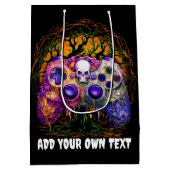 ハロウィンゲーム，コン不気味トローラ，不気味なパーティー ミディアムペーパーバッグ (裏面)