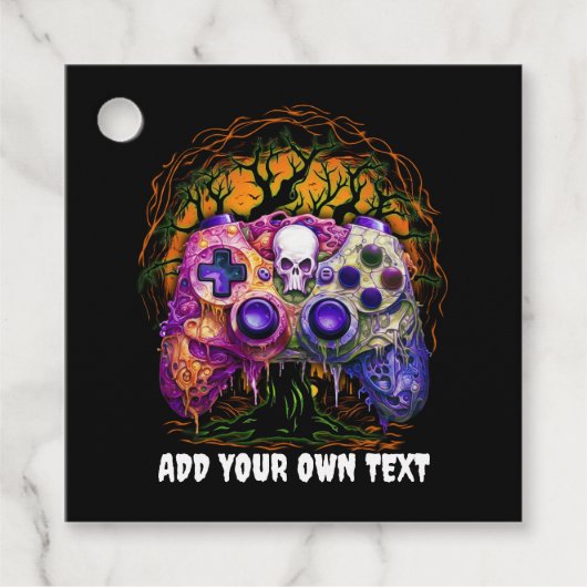 ハロウィンゲーム，コン不気味トローラ，紫オレンジ フェイバータグ (正面)