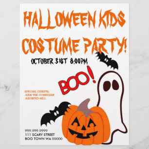 ハロウィンコスチュームキッズパーティーお知らせフライヤー チラシ