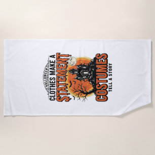 ハロウィンコスチュームステートメントヴィンテージベクターTシャツ_1 ビーチタオル