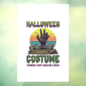ハロウィンコスチュームゾンビの手墓地の墓石 ウィンドウサイン (シート3)