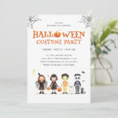 ハロウィンコスチュームパーティーかわいい子供たち招待状 招待状 (スタンド正面)