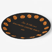 ハロウィンコスチュームパーティーオレンジカボチャ ペーパープレート (アングル)
