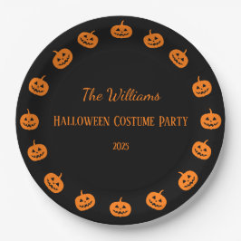 ハロウィンコスチュームパーティーオレンジカボチャ ペーパープレート