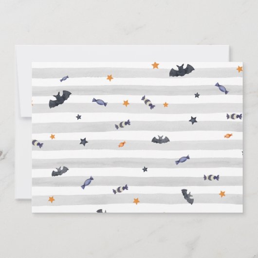 ハロウィンコスチュームパーティーカボチャこうもり 招待状 (裏面)