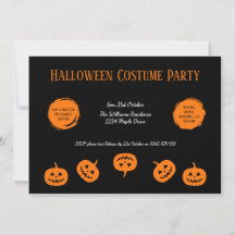 ハロウィンコスチュームパーティーカボチャ招待状
