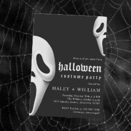 ハロウィンコスチュームパーティースプーキーなクリーピーゴーストテーマ 招待状