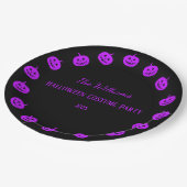 ハロウィンコスチュームパーティーパープルカボチャ ペーパープレート (アングル)