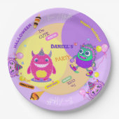 ハロウィンコスチュームパーティーモンスタースポイおもしろいダンス ペーパープレート (正面)