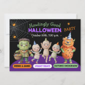 ハロウィンコスチュームパーティーモンスタースポイおもしろいダンス 招待状 (正面)