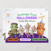 ハロウィンコスチュームパーティーモンスタースポイおもしろいダンス 招待状 (正面/裏面)