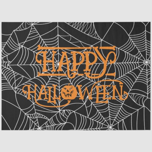 ハロウィンコスチュームパーティー用スパイダーウェブ三日月デザイン 薄葉紙 (正面)
