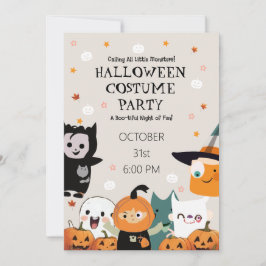 ハロウィンコスチュームパーティー | かわいい子供キャラクター 招待状