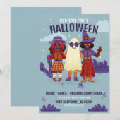 ハロウィンコスチュームパーティー、ハロウィンナイト 招待状 (正面/裏面)