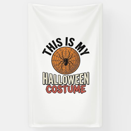 ハロウィンコスチューム クモの巣 ヴィンテージ Tシャツ デザイン_ 横断幕 (縦)
