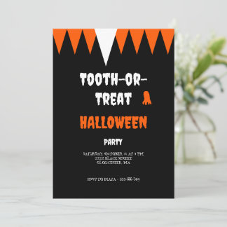 ハロウィンコスチューム・パーティー Tooth-or-Treat 招待状