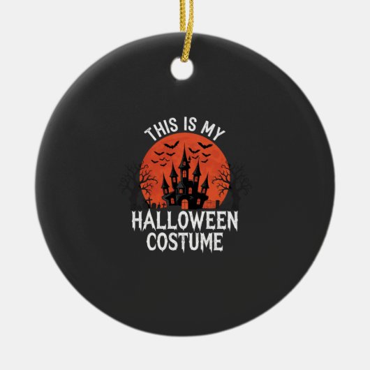 ハロウィンコスチューム 幽霊城 ベクターデザイン セラミックオーナメント (正面)