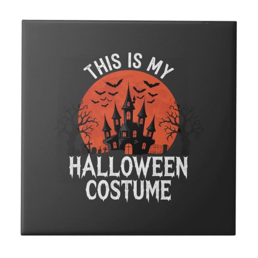 ハロウィンコスチューム 幽霊城 ベクターデザイン タイル (正面)