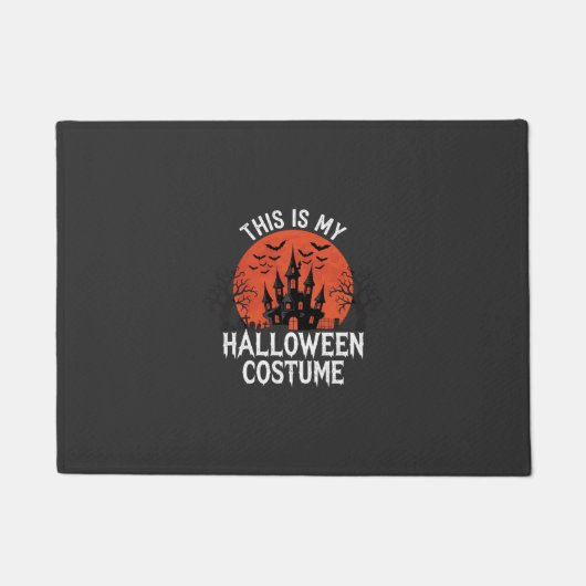 ハロウィンコスチューム 幽霊城 ベクターデザイン ドアマット (正面)