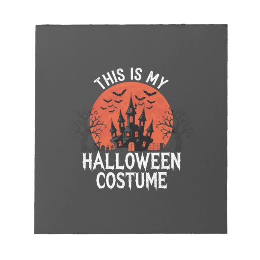 ハロウィンコスチューム 幽霊城 ベクターデザイン ノートパッド (正面)