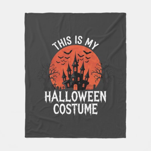 ハロウィンコスチューム 幽霊城 ベクターデザイン フリースブランケット (正面)
