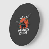 ハロウィンコスチューム 幽霊城 ベクターデザイン ラージ壁時計 (傾斜)