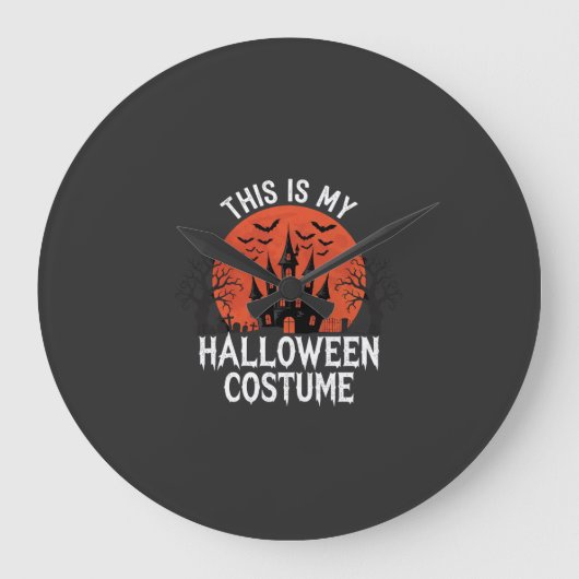 ハロウィンコスチューム 幽霊城 ベクターデザイン ラージ壁時計 (正面)