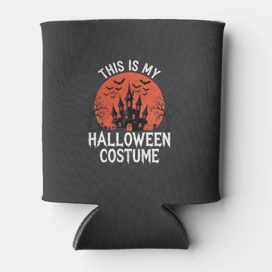 ハロウィンコスチューム 幽霊城 ベクターデザイン 缶クーラー (正面)