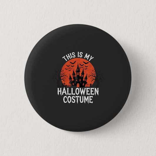 ハロウィンコスチューム 幽霊城 ベクターデザイン 缶バッジ (正面)
