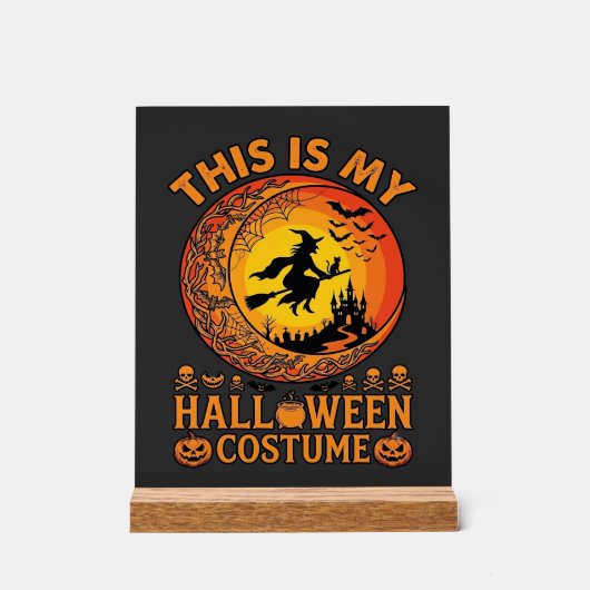 ハロウィンコスチューム 魔法使い 城 鍋 アクリルサイン (正面)