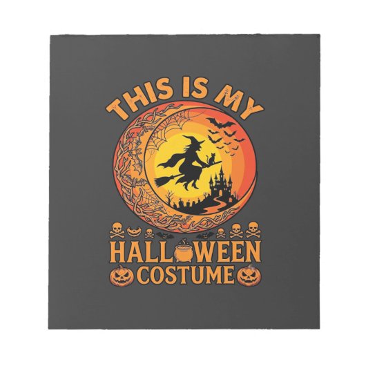 ハロウィンコスチューム 魔法使い 城 鍋 ノートパッド (正面)