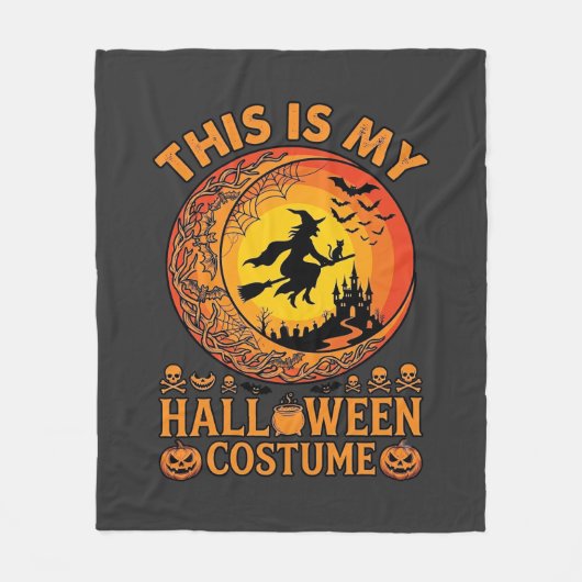 ハロウィンコスチューム 魔法使い 城 鍋 フリースブランケット (正面)