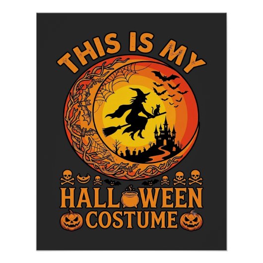 ハロウィンコスチューム 魔法使い 城 鍋 ポスター (正面)