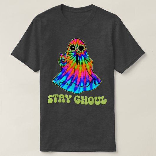 ハロウィンコスチュームGroovy幽霊ステイグール絞り染め Tシャツ (デザイン正面)