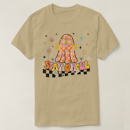 ハロウィンコスチュームGroovy幽霊ステイグール絞り染め Tシャツ (デザイン正面)