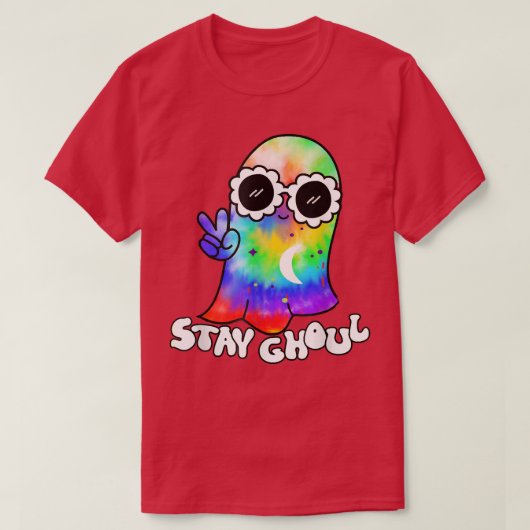 ハロウィンコスチュームGroovy幽霊ステイグール絞り染め Tシャツ (デザイン正面)