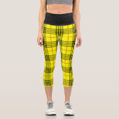 ハロウィンコスプレ1990年代イエロータータンチェックプレイド カプリレギンス (正面)