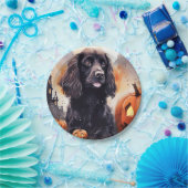 ハロウィンコッカースパニエル犬とカボチャ ペーパープレート (パーティー)